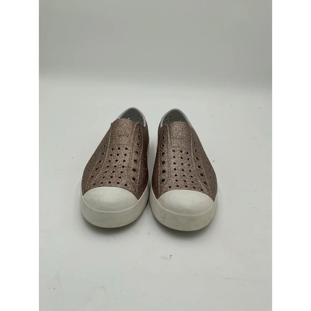 Kids Native Jefferson Bling Gold/Silver Shimmer Shoes size J6